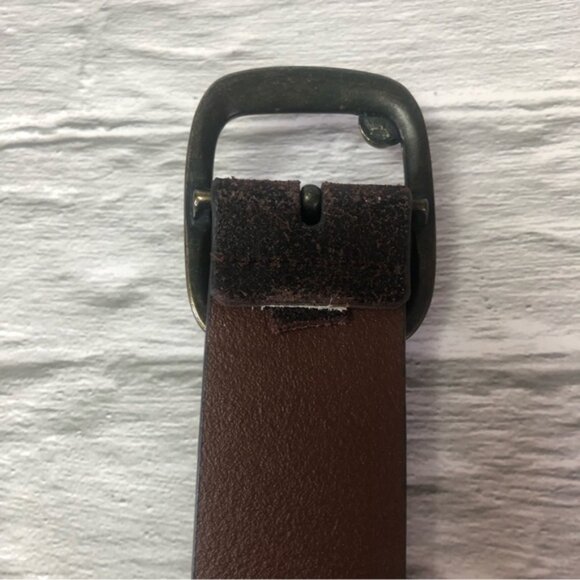Brown Leather Aztec Western Belt Unisex - Picture 5 of 9